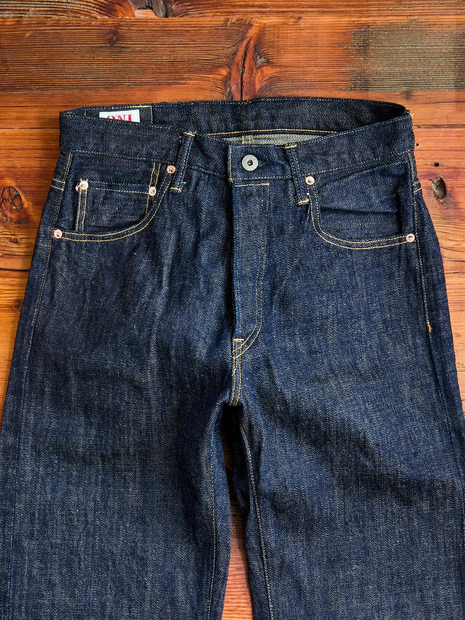 022-Kiraku "Natural Indigo" 12oz Selvedge Denim - Wide Straight Fit