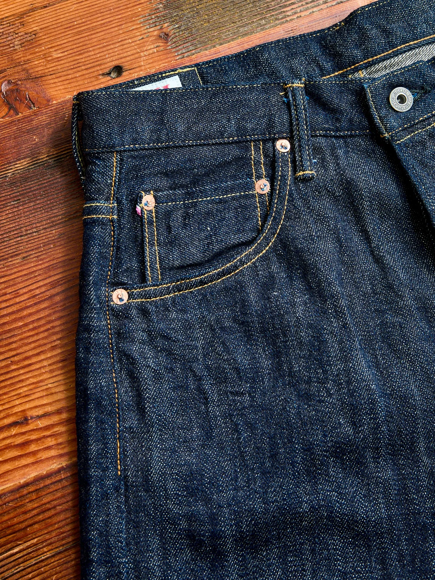 022-Kiraku "Natural Indigo" 12oz Selvedge Denim - Wide Straight Fit