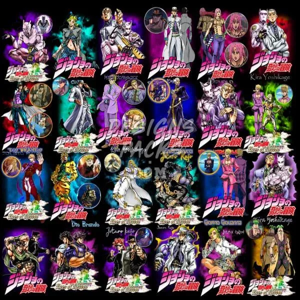 25 Jojo Bootleg v1 Bootleg Designs Bundle PNG