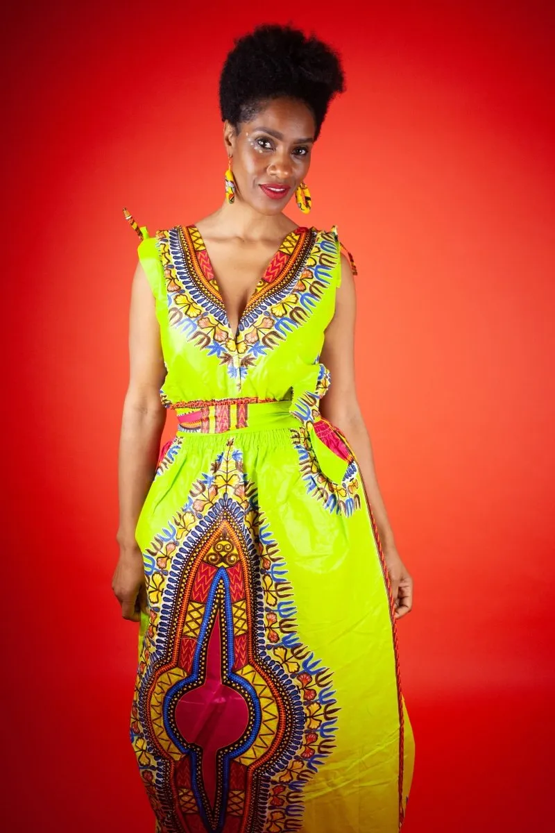 African Dress In Green Dashiki