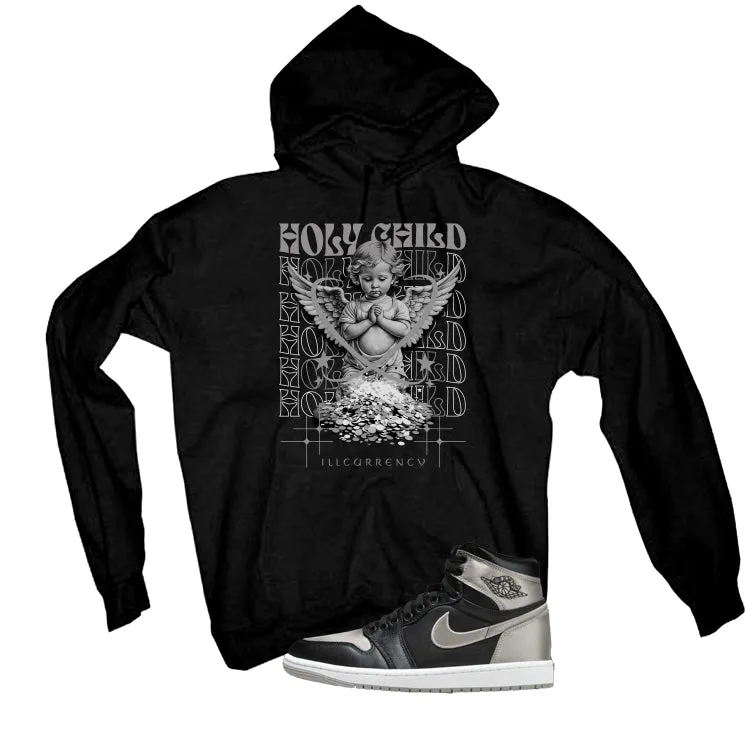 Air Jordan 1 High OG WMNS Satin Shadow Black T-Shirt (Holy Child)| illcurrency