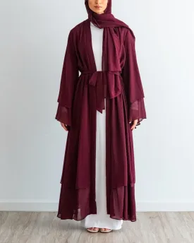 Aisha Abaya with Hijab - Maroon