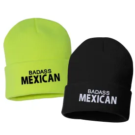 Badass Mexican Embroidered Cuffed Beanie Hat