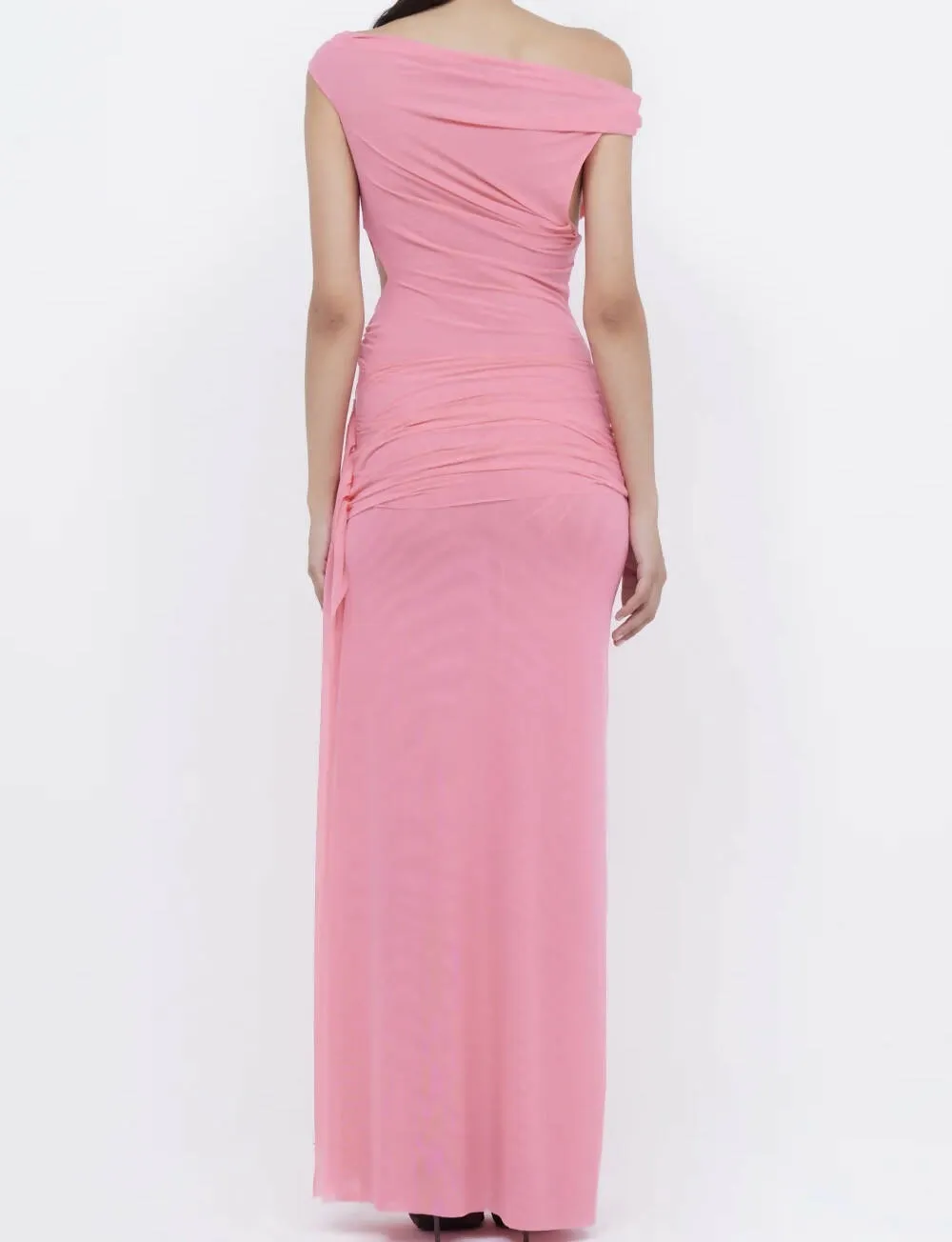 Bec & Bridge Kailani Asymmetrical Maxi Dress in Grapefruit Pink