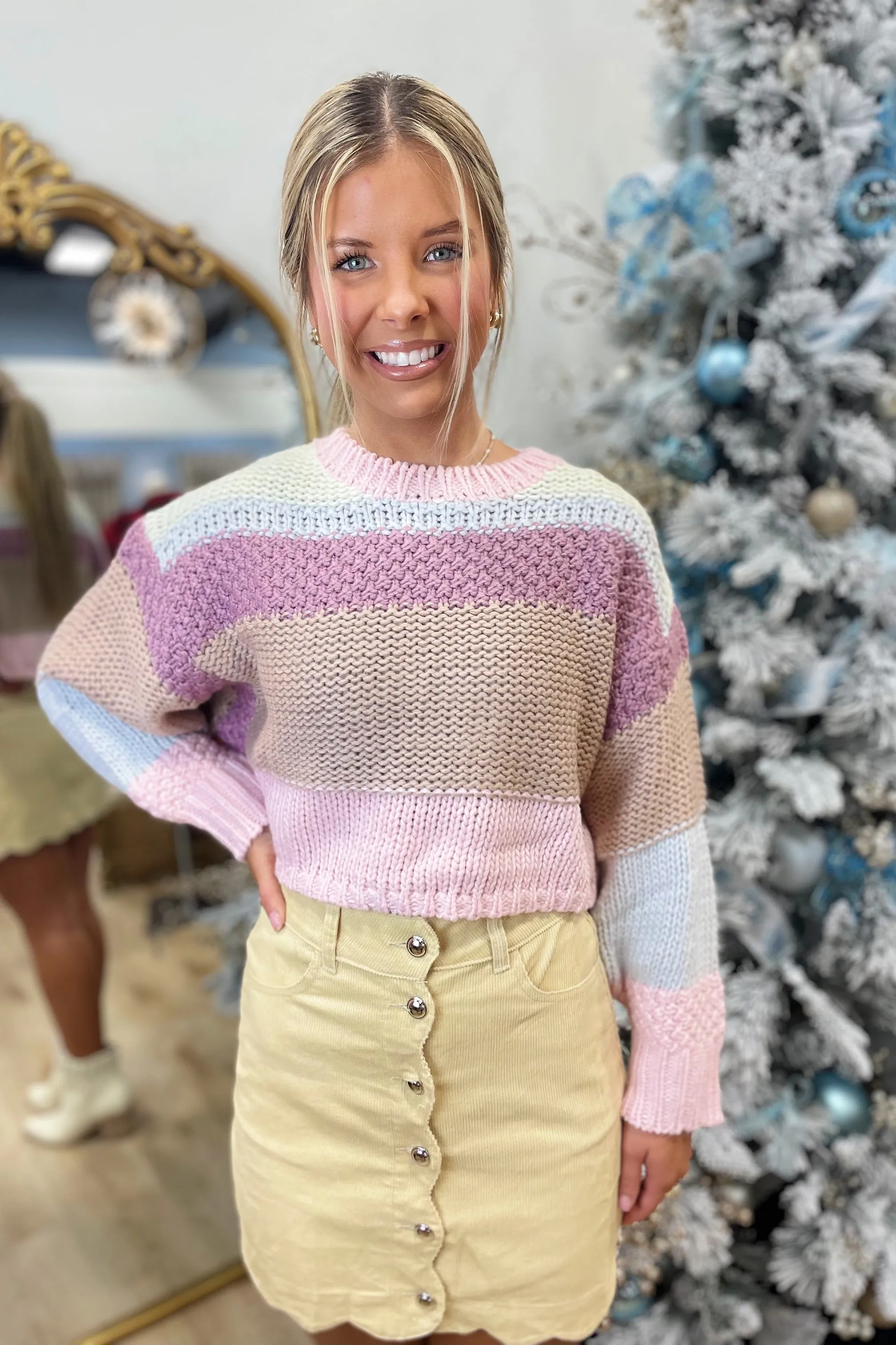 Berry Bliss Crop Sweater Raspberry