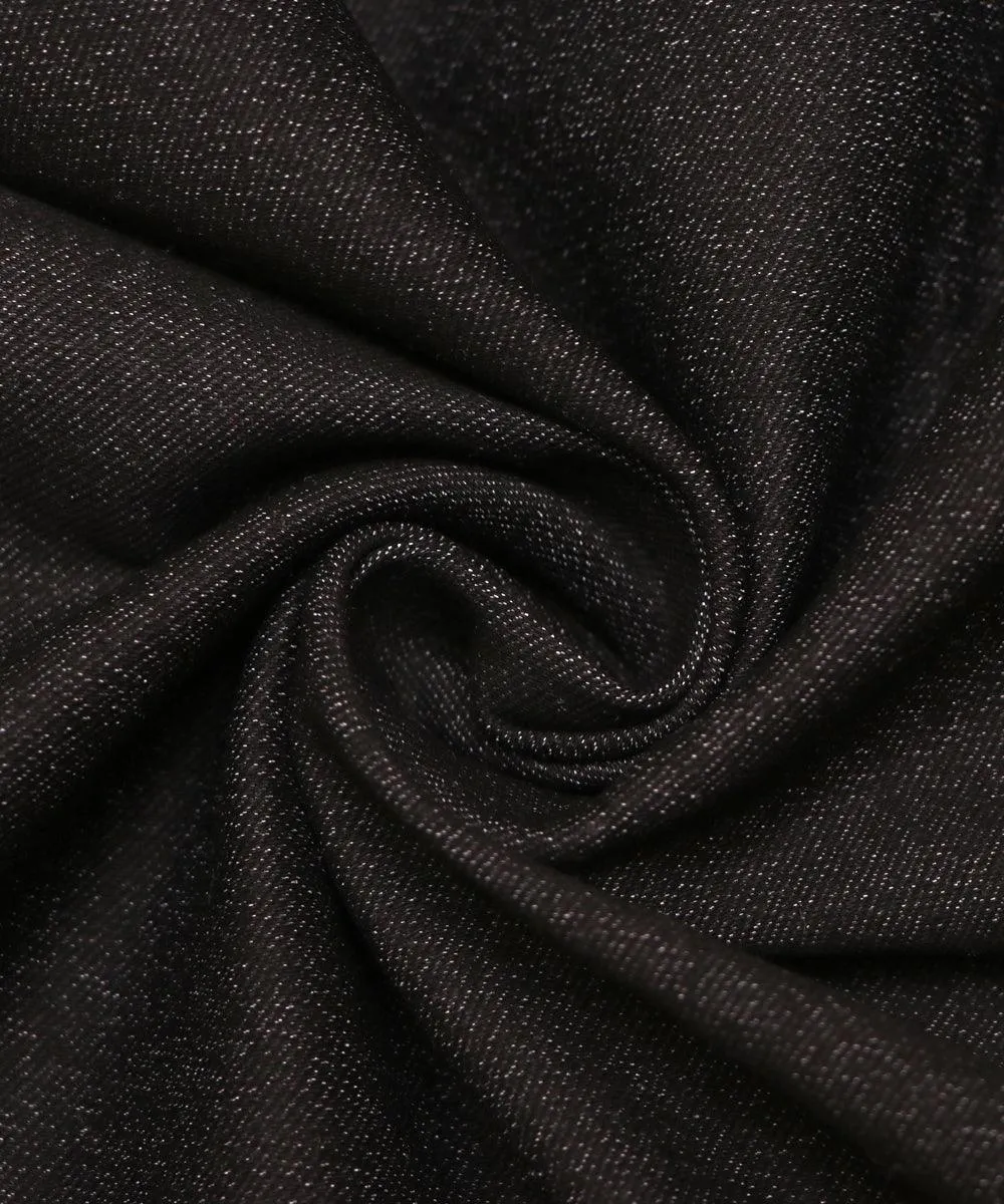 Black Colour Plain Denim Lycra Fabric