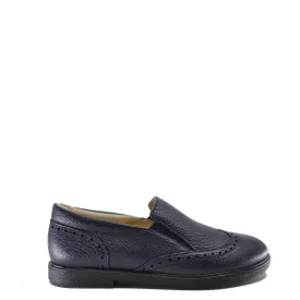 Blublonc Navy Pebbled Wingtip Dress Shoe