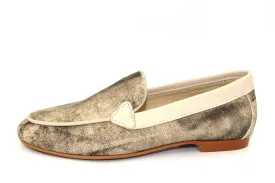 BluBlonc  Neutral Marble Fabric Slip On  Celeste