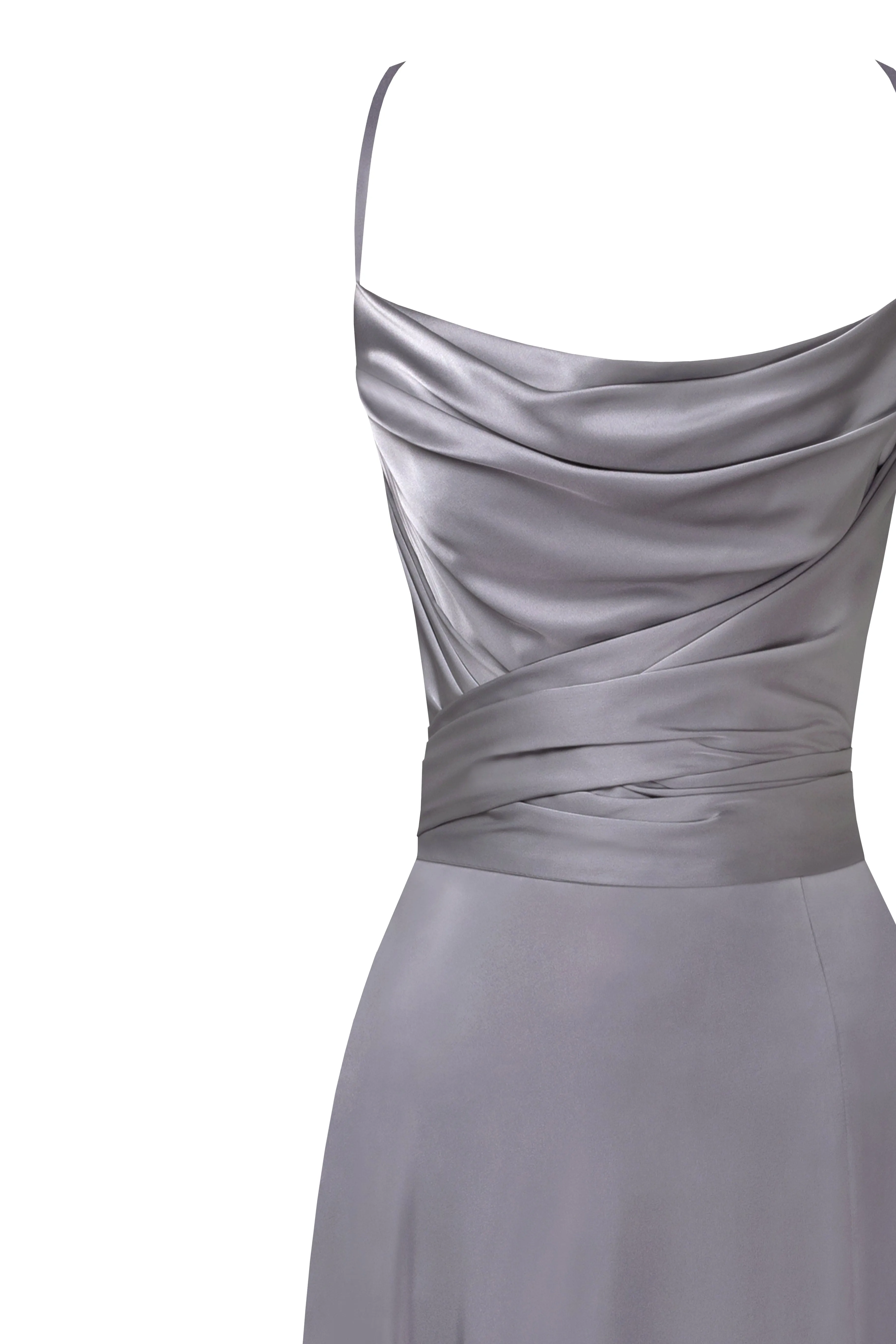 Boudoir silver silk slip dress