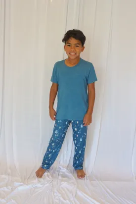 Boys Cozy Christmas Blue Pajama Pant