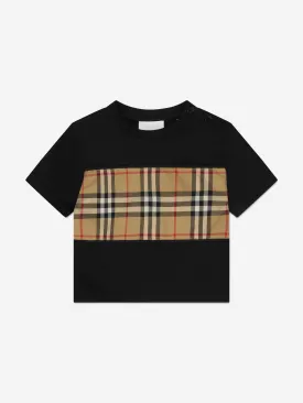 Burberry Baby Boys Mini Cedar Check T-Shirt in Black