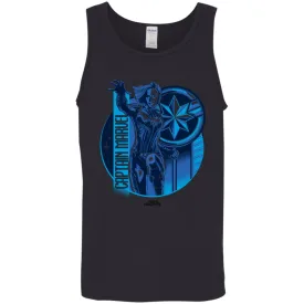 Captain Marvel Reflective Blue Circle Logo Men Cotton Tank