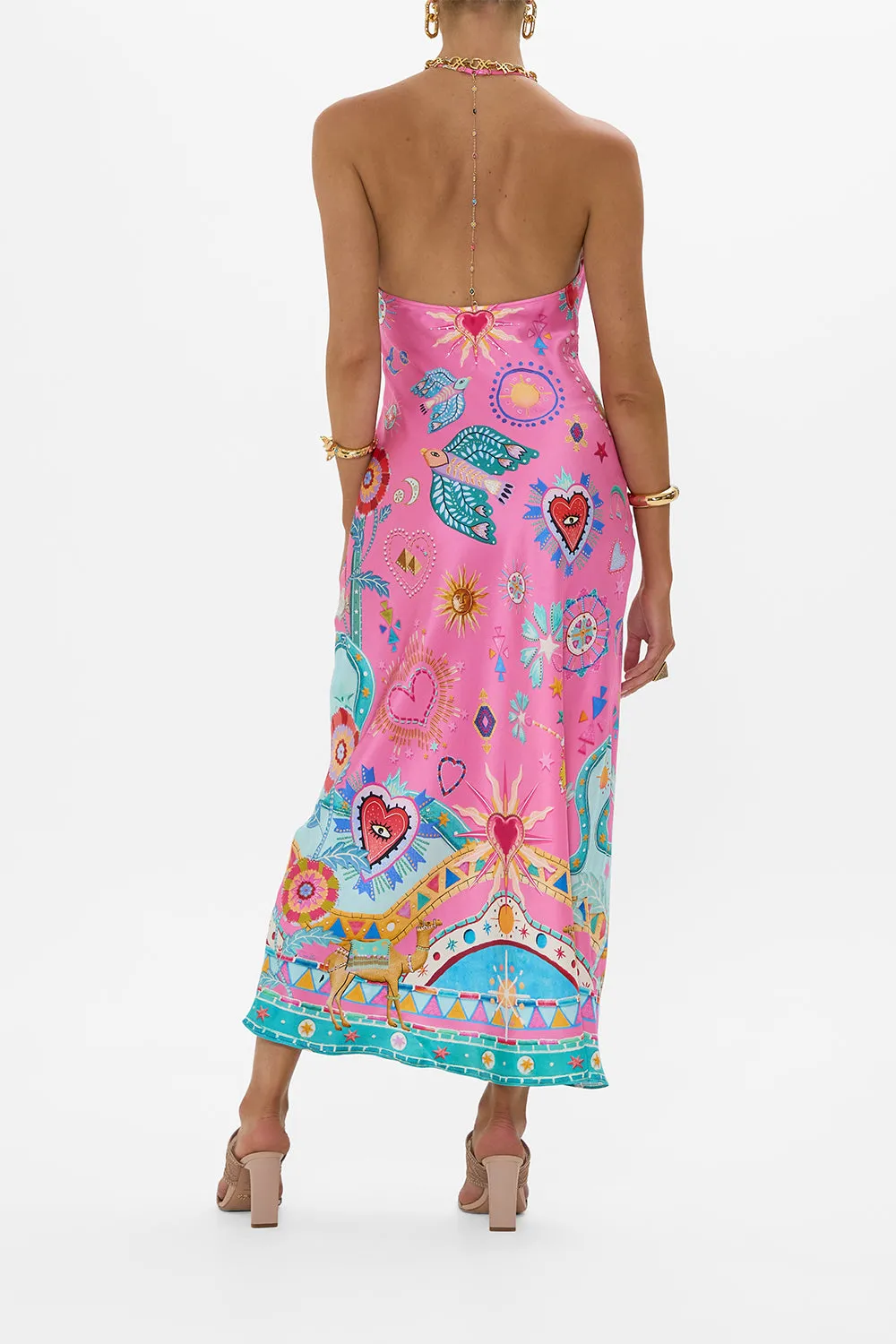 CHAIN DETAIL SLIP DRESS RAINBOW ROADS