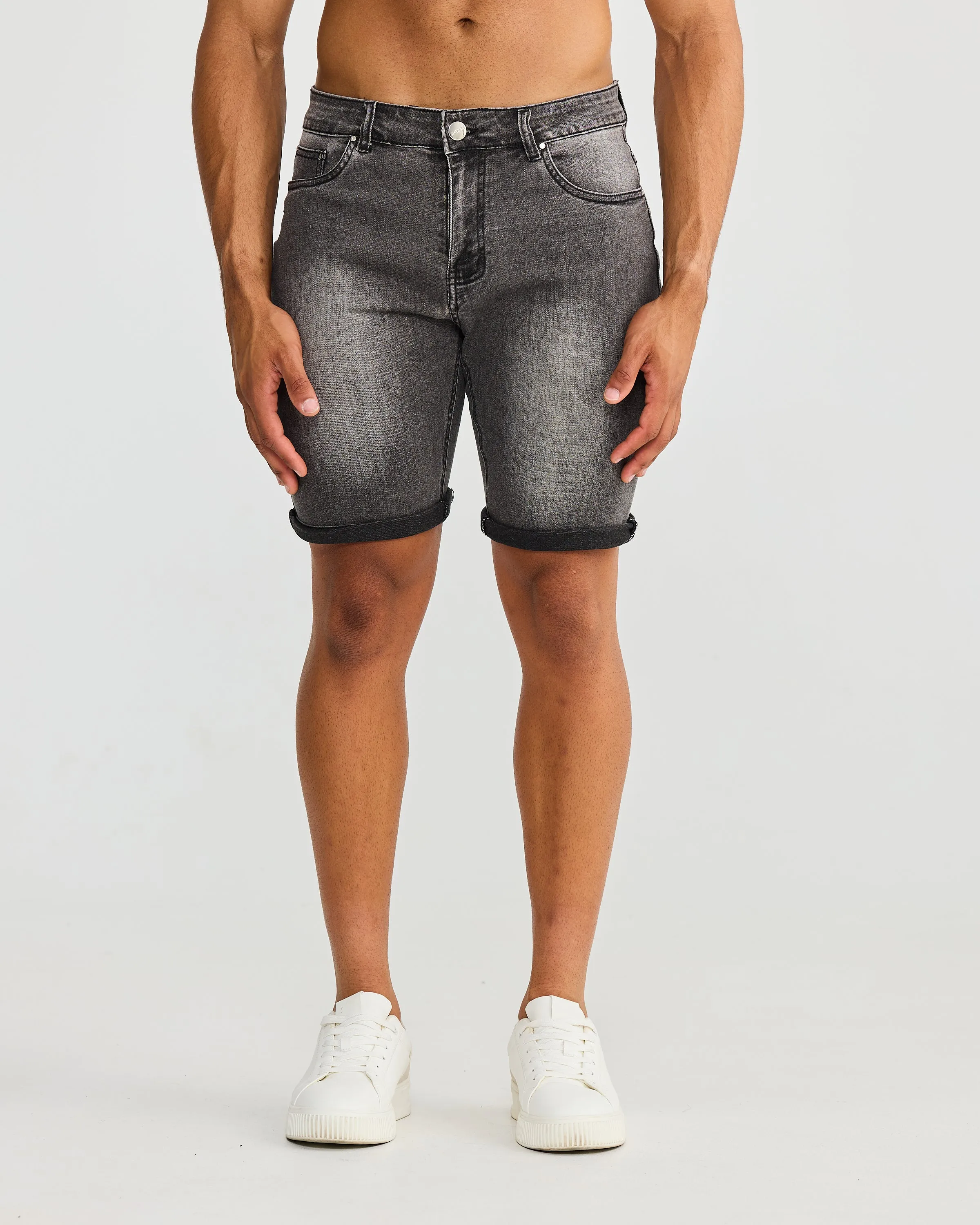 Charcoal Denim Shorts