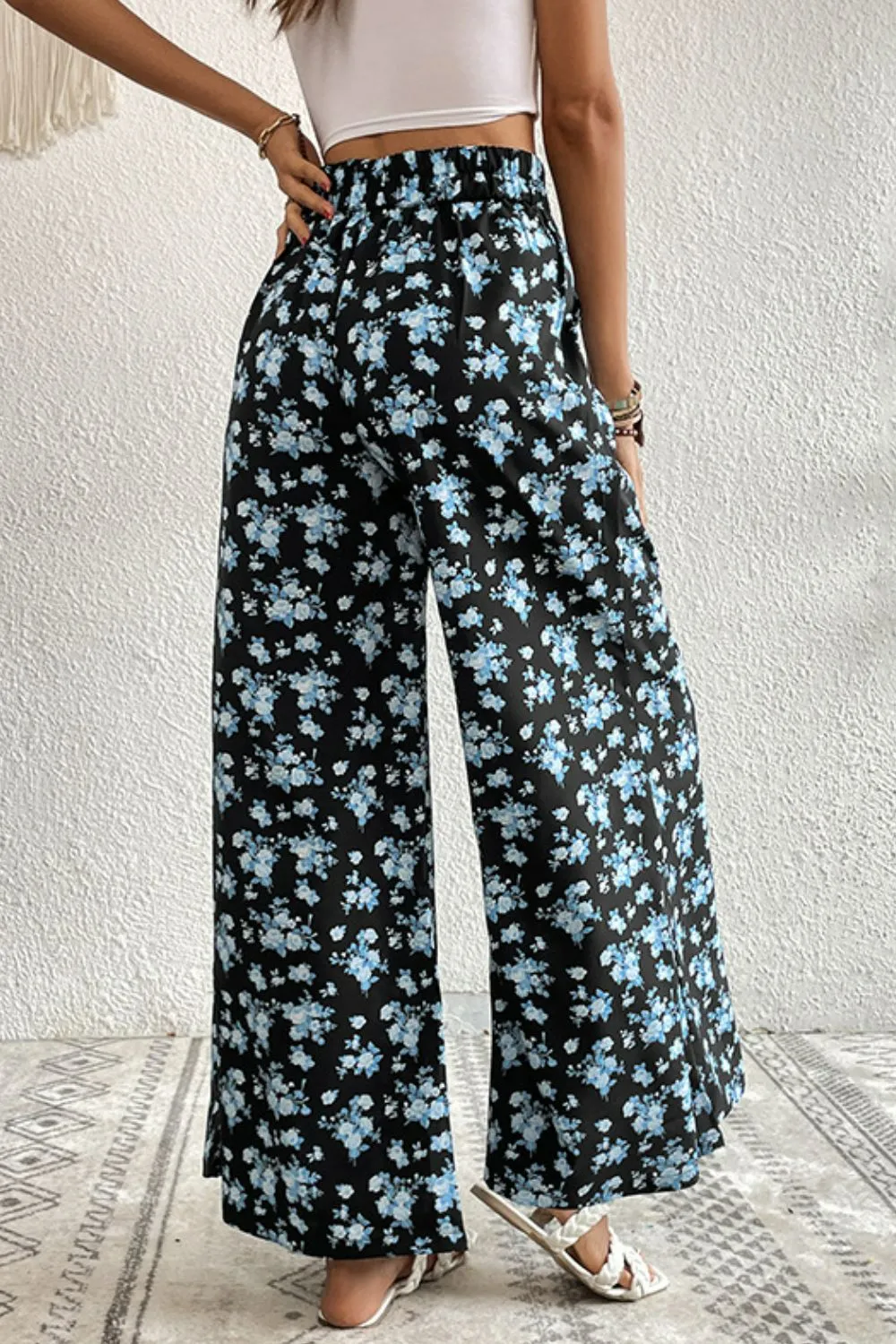 Christie Blue Floral Culottes with Pockets