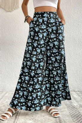 Christie Blue Floral Culottes with Pockets