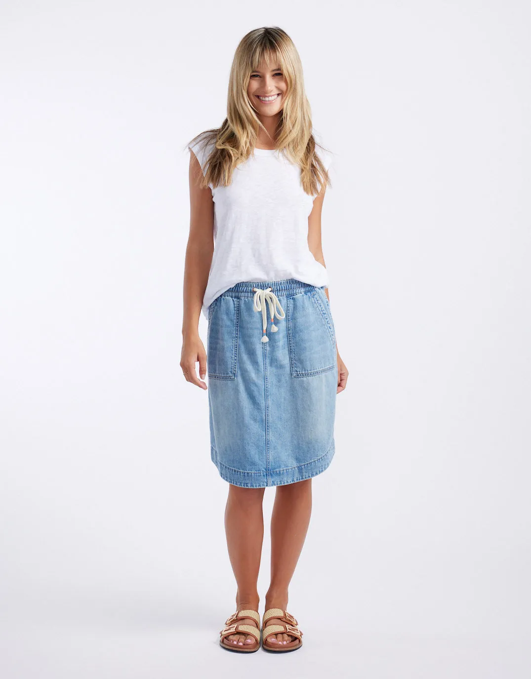 Coco Denim Skirt - Mid Wash