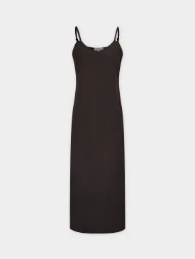 Corduroy Slip Dress-Brown