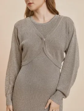 Cropped Knit Sweater Top