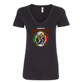 Cuerpo De Bomberos Maltese Women's V-Neck Shirt