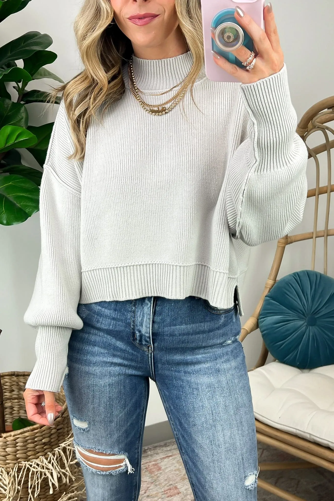 Easy Retreat Cropped Oversized Sweater | BACK IN STOCK   NEW COLORS