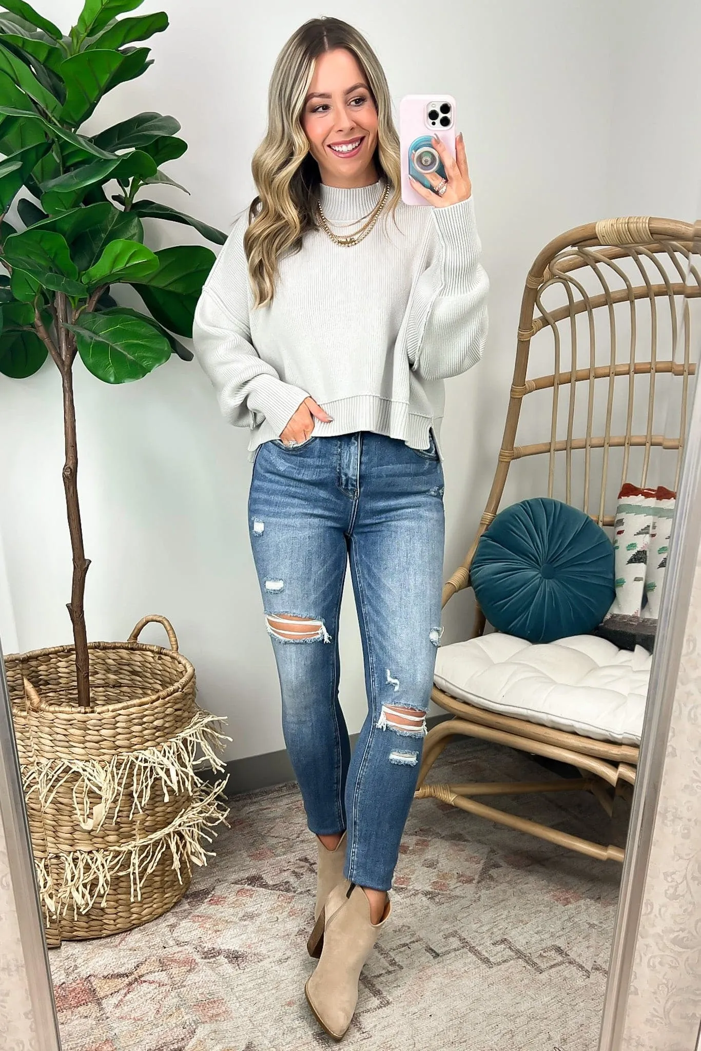 Easy Retreat Cropped Oversized Sweater | BACK IN STOCK   NEW COLORS