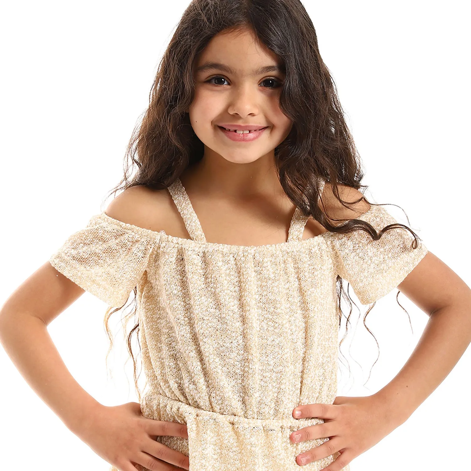 Elastic Off-Shoulders Girls Dress (G127) - Kady