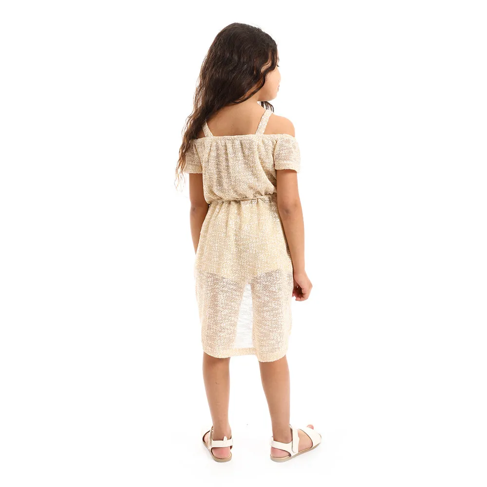 Elastic Off-Shoulders Girls Dress (G127) - Kady