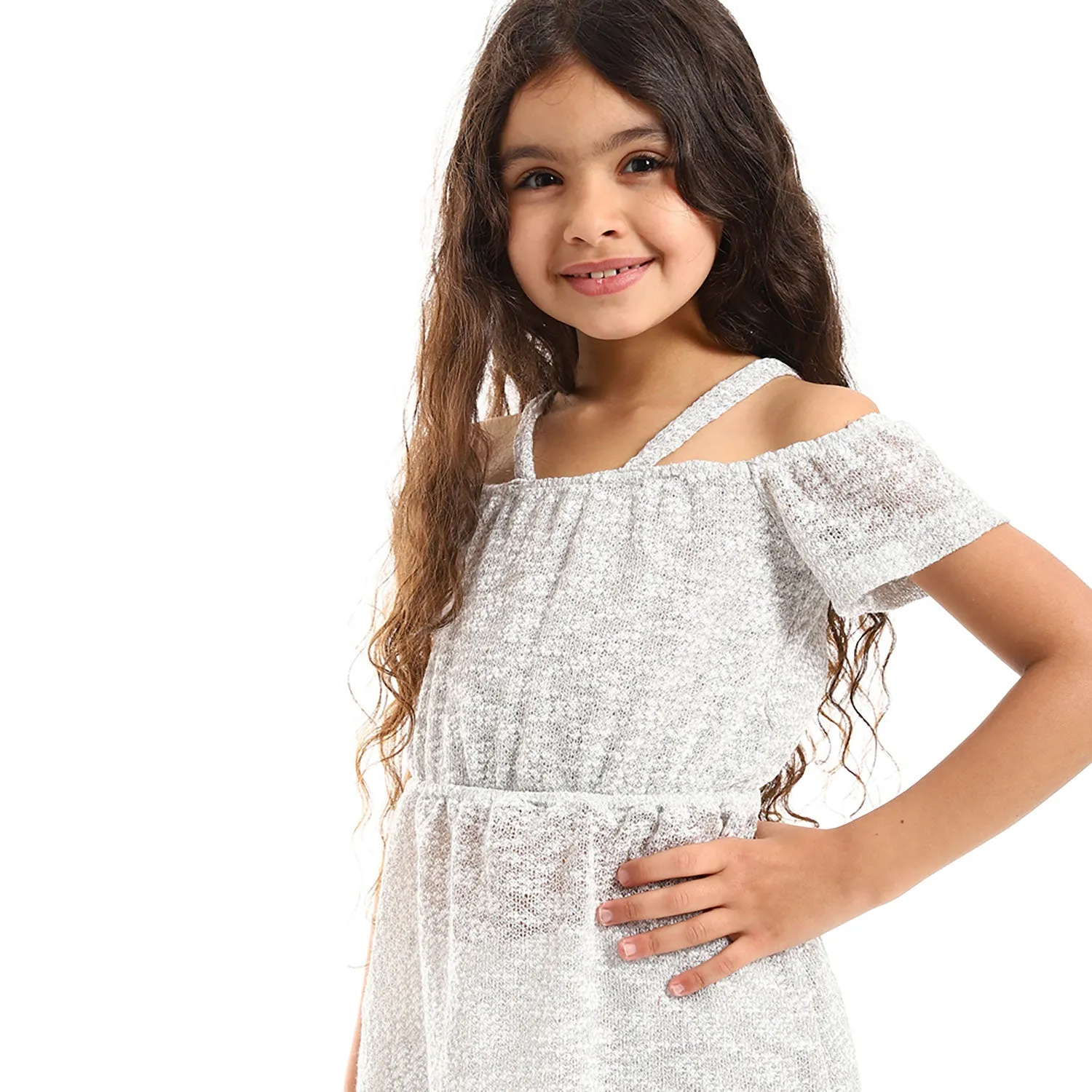 Elastic Off-Shoulders Girls Dress (G127) - Kady