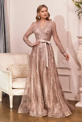 Embellished Ball Gown, Long Sleeve CDCD233