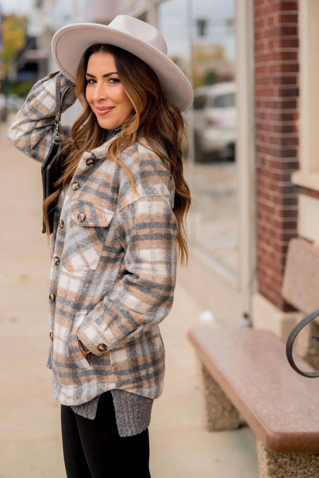 Fashionably Late Plaid Shacket