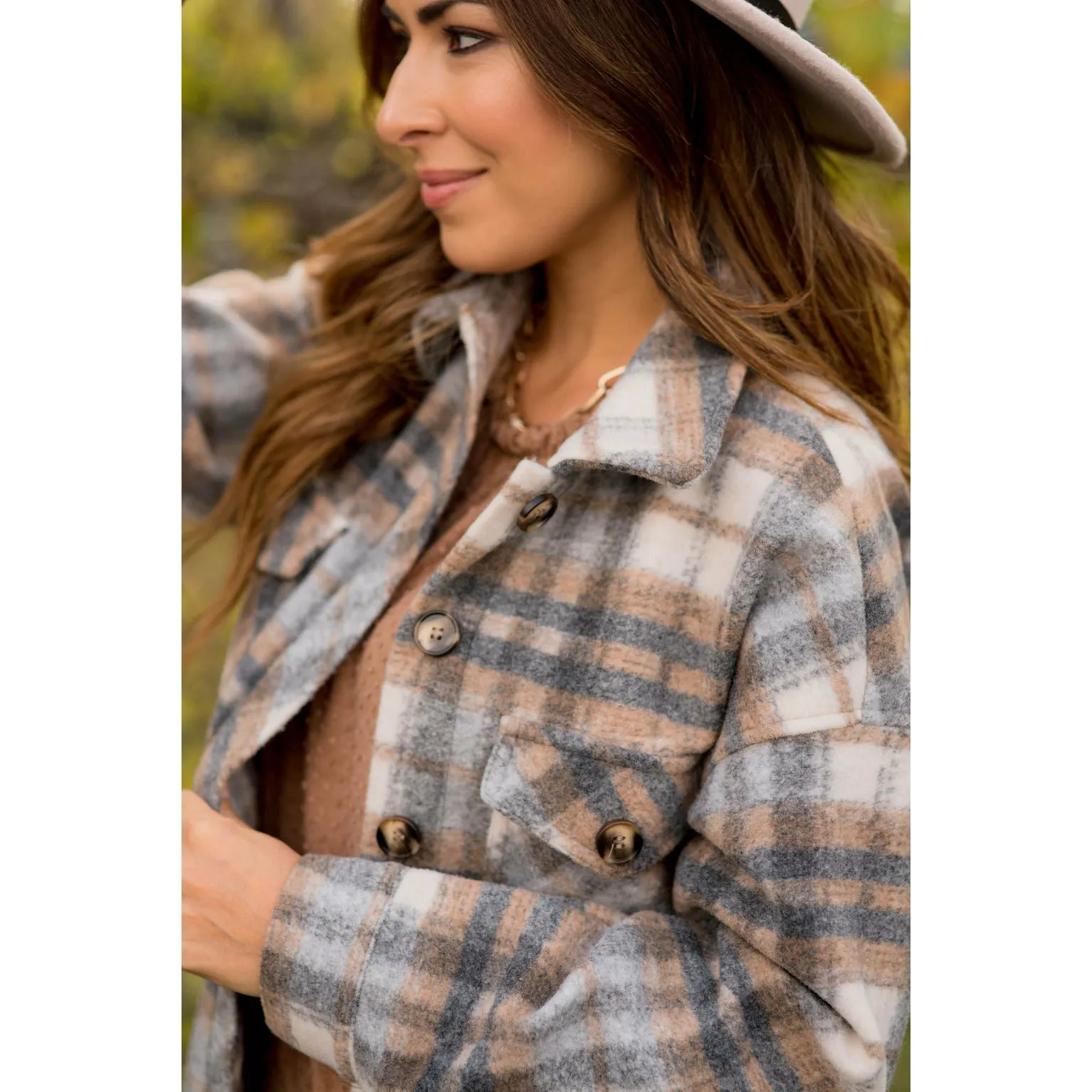 Fashionably Late Plaid Shacket