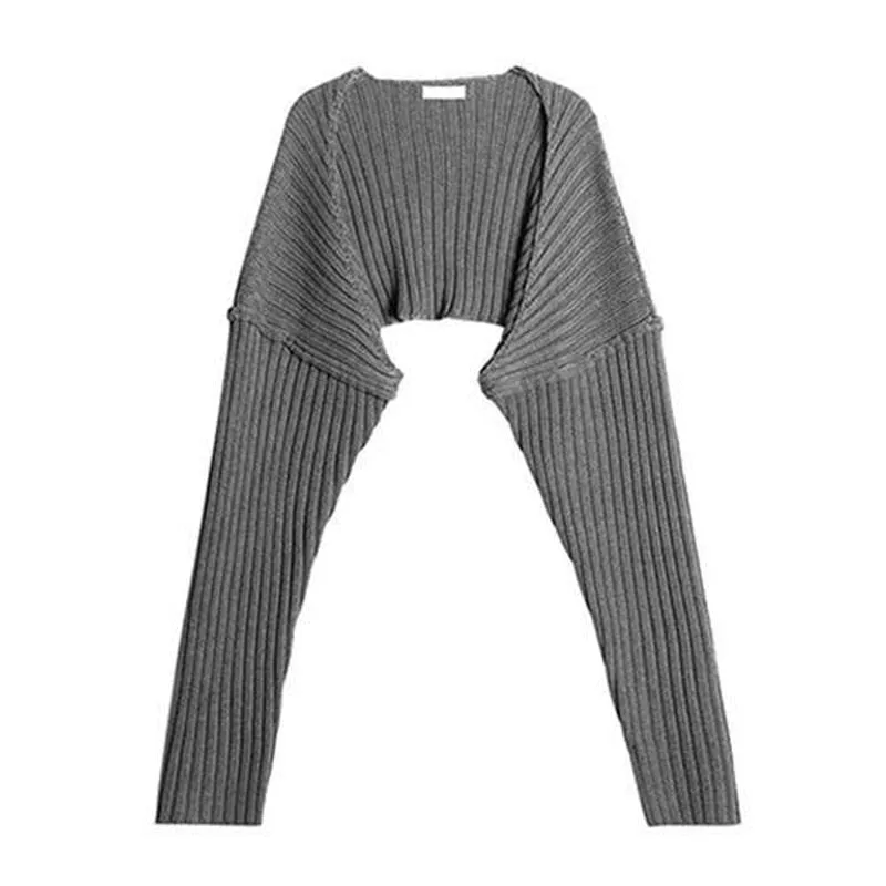 FashionSierra - Crop-tops Batwing-sleeve Casual Loose Knitted Short Sweater