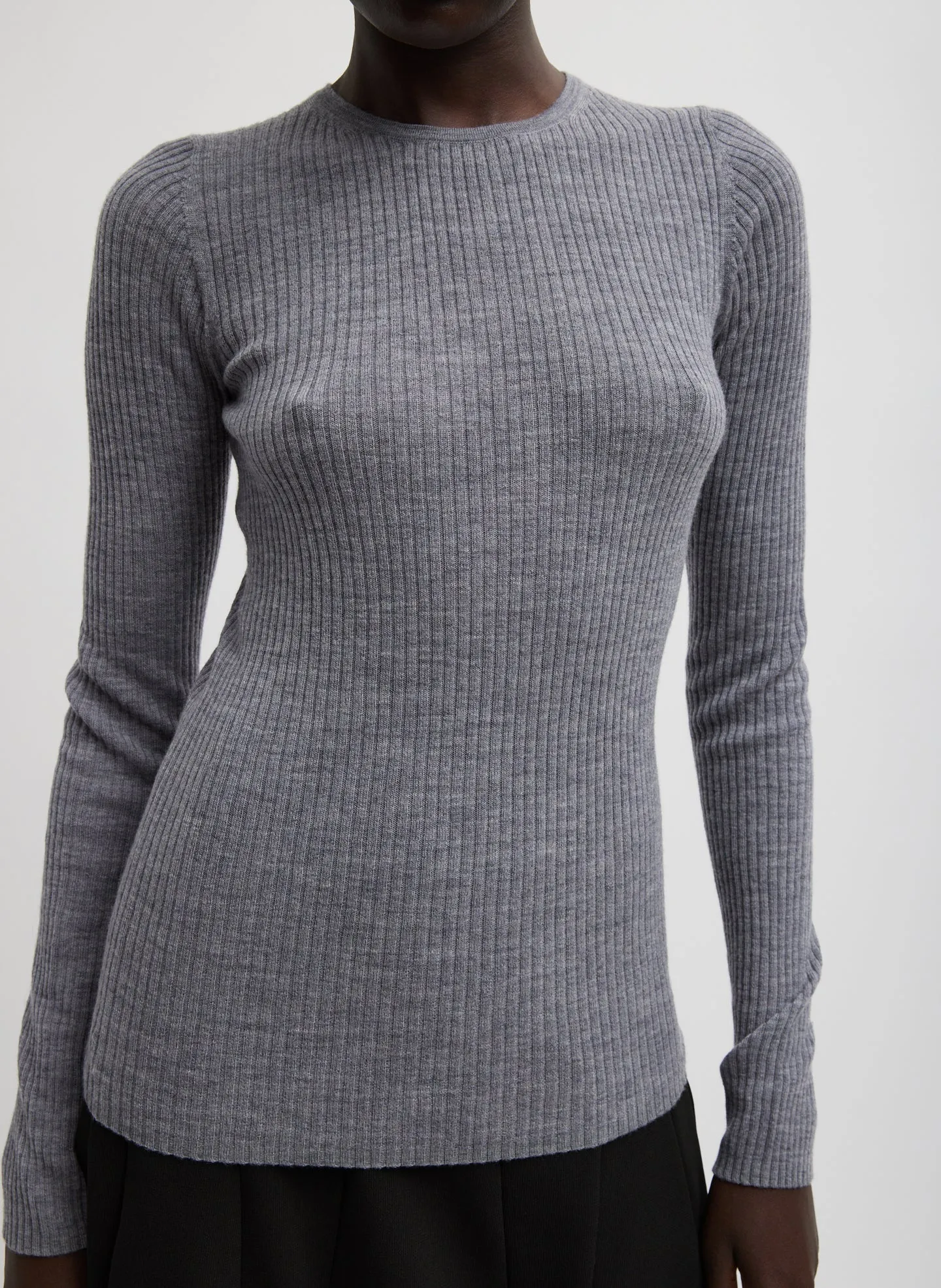 Feather Weight Ribbed Crewneck Pullover