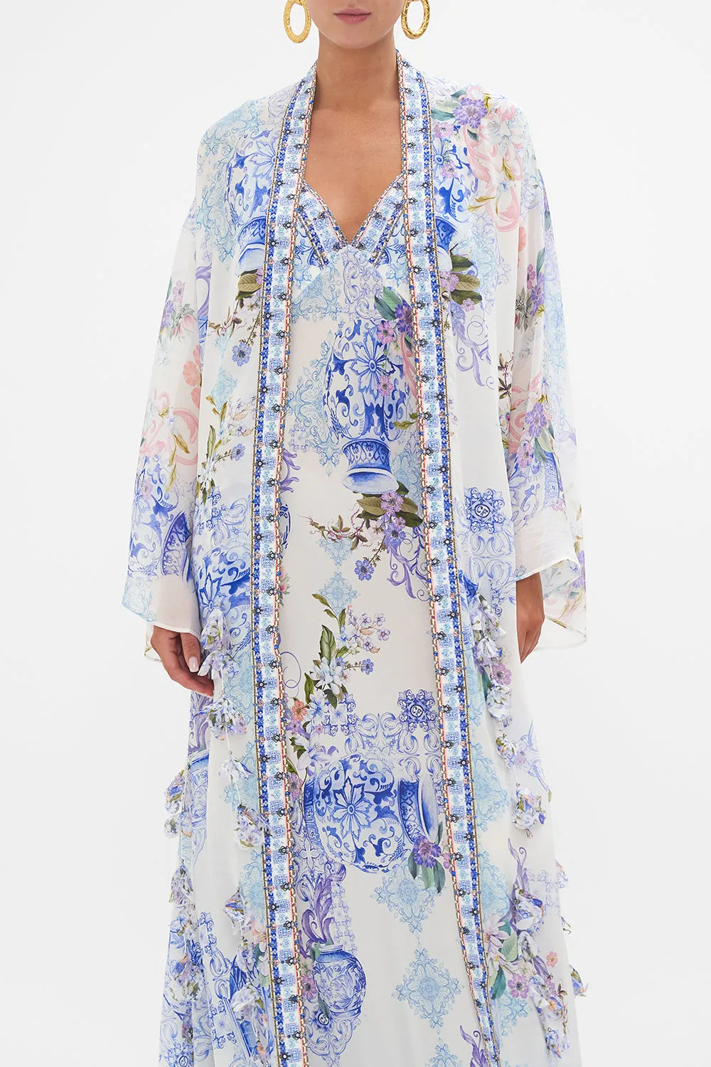 FLARE SLEEVE LONG ROBE PAINT ME POSITANO