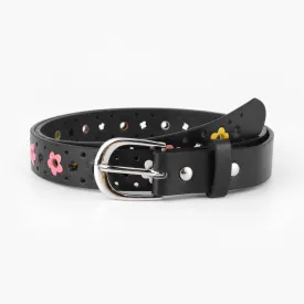 Floral Design Kids' Hollow PU Leather Belt