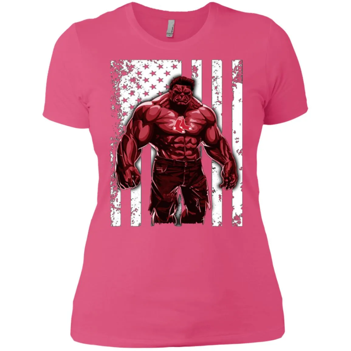 Giants Hulk Boston Red Sox T-shirt Flag Women Cotton T-Shirt