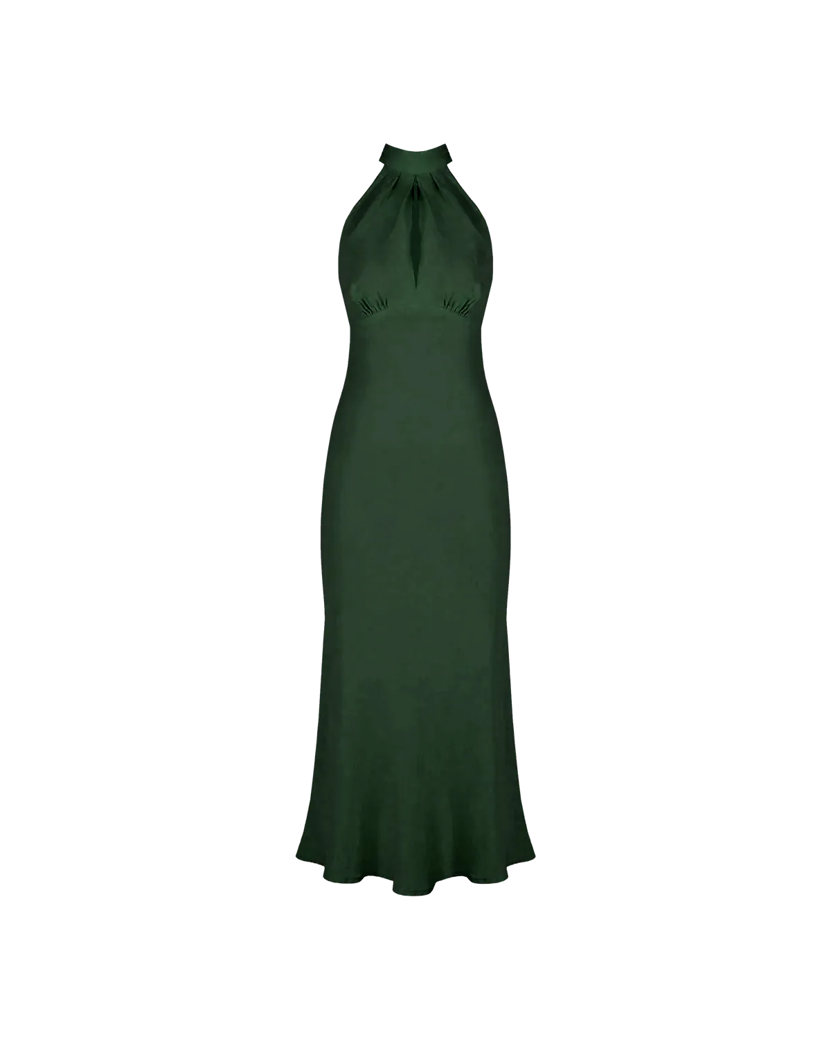 GIGI LINEN HALTER DRESS EMERALD