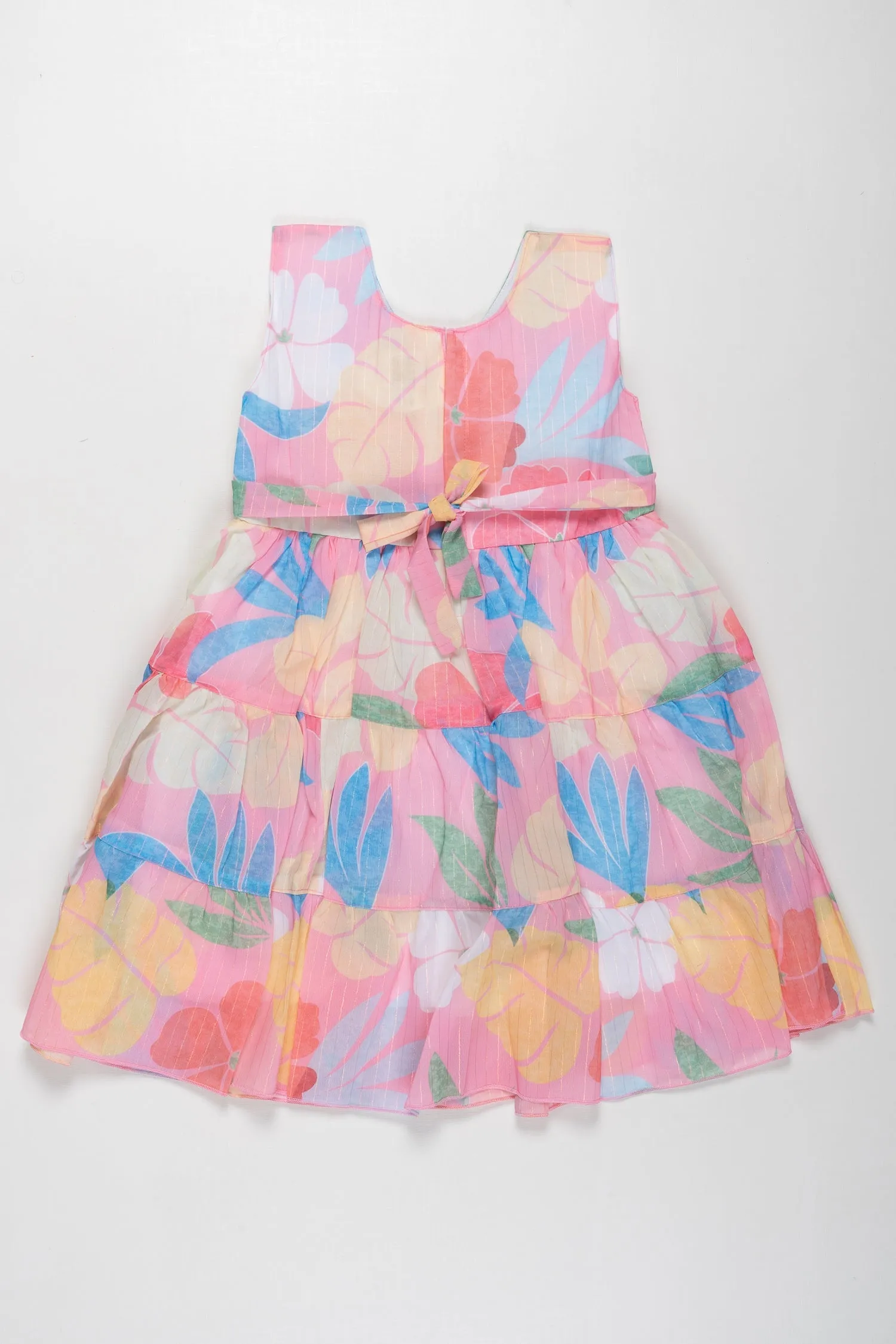 Girls Summery Floral Belted Dress - Bright and Breezy