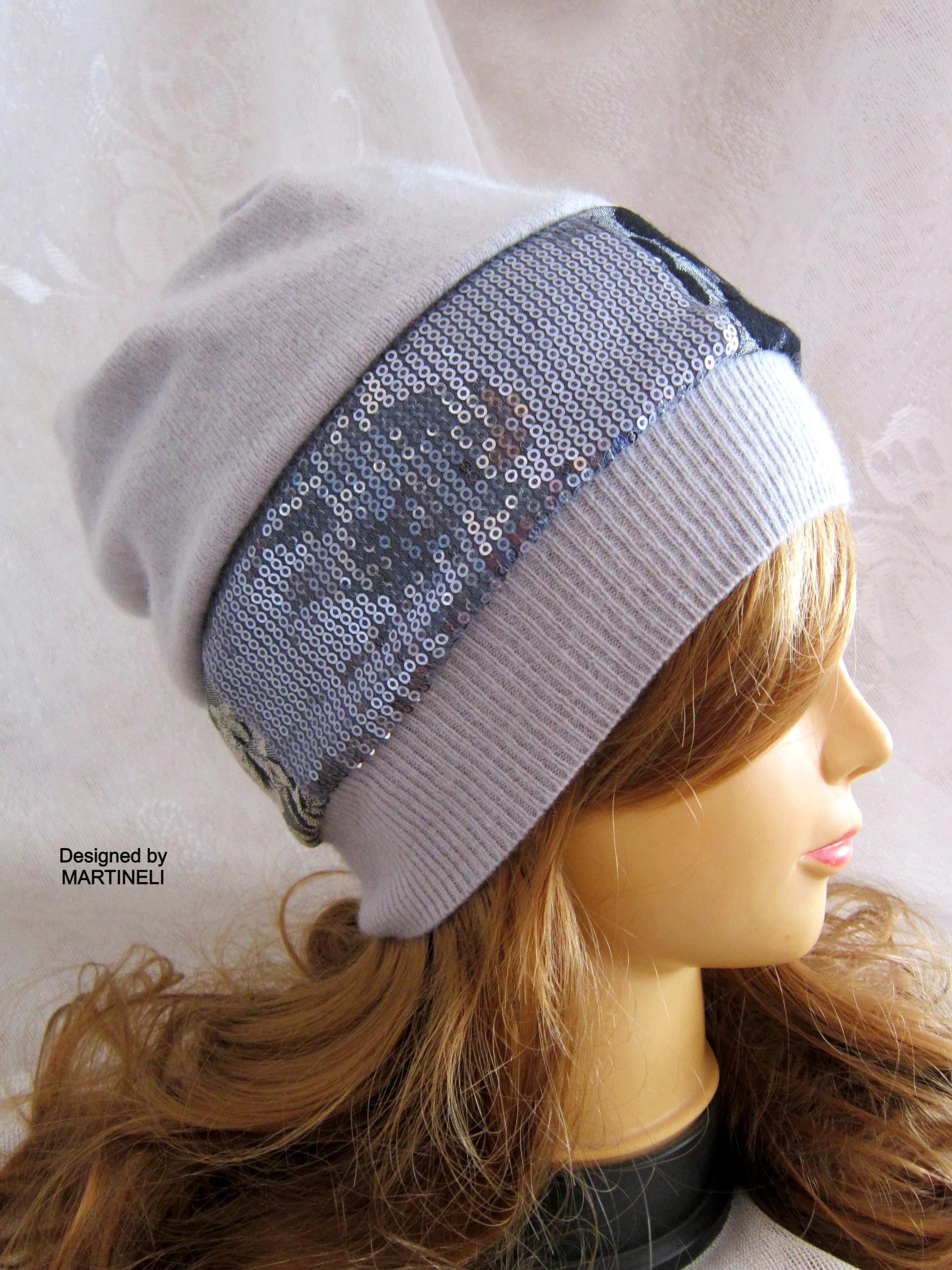 Gray Beanie Hat for Women,Warm Knit Beanie