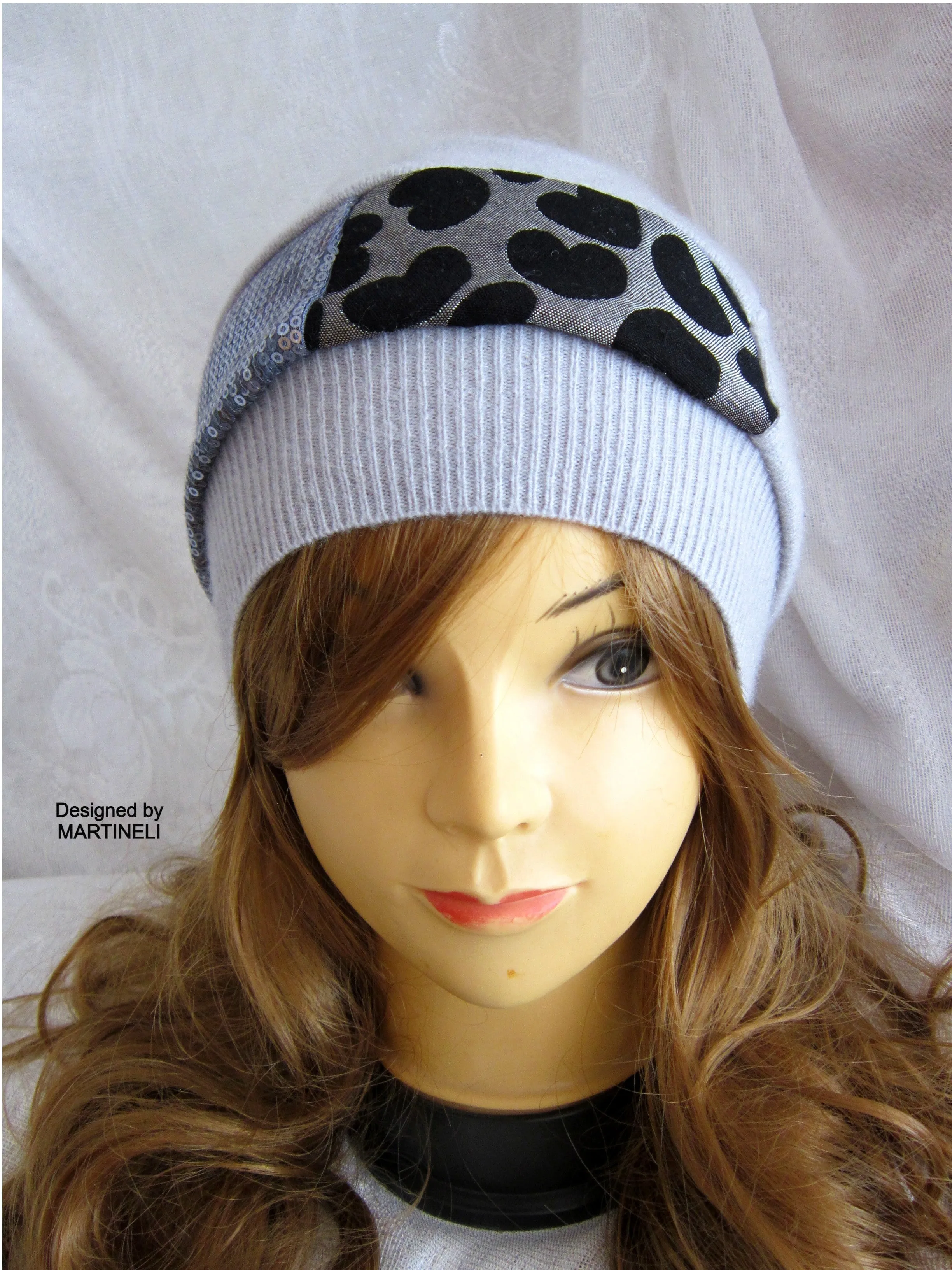 Gray Beanie Hat for Women,Warm Knit Beanie