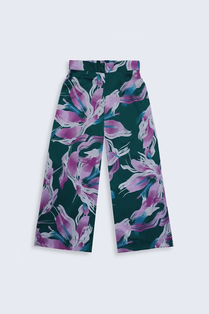 Green Printed Culottes