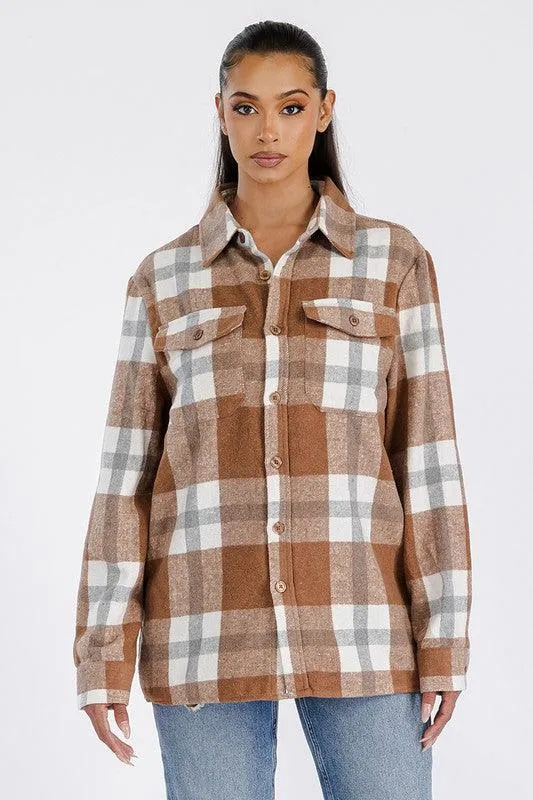 Grey Boyfriend Oversized Soft Flannel Shacket