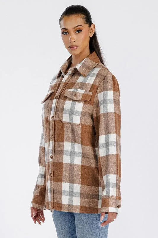 Grey Boyfriend Oversized Soft Flannel Shacket