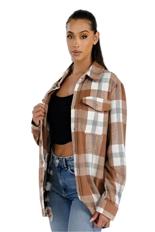 Grey Boyfriend Oversized Soft Flannel Shacket