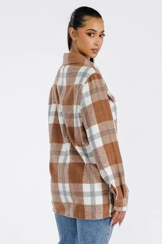 Grey Boyfriend Oversized Soft Flannel Shacket