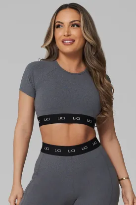 Grey Cozy Sport T-Shirt Top