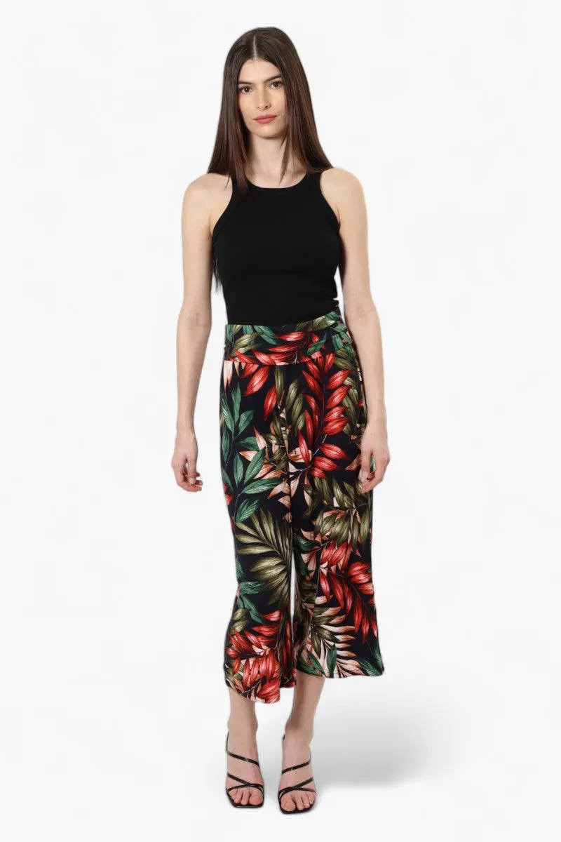 International INC Company Floral Culottes Pants - Navy