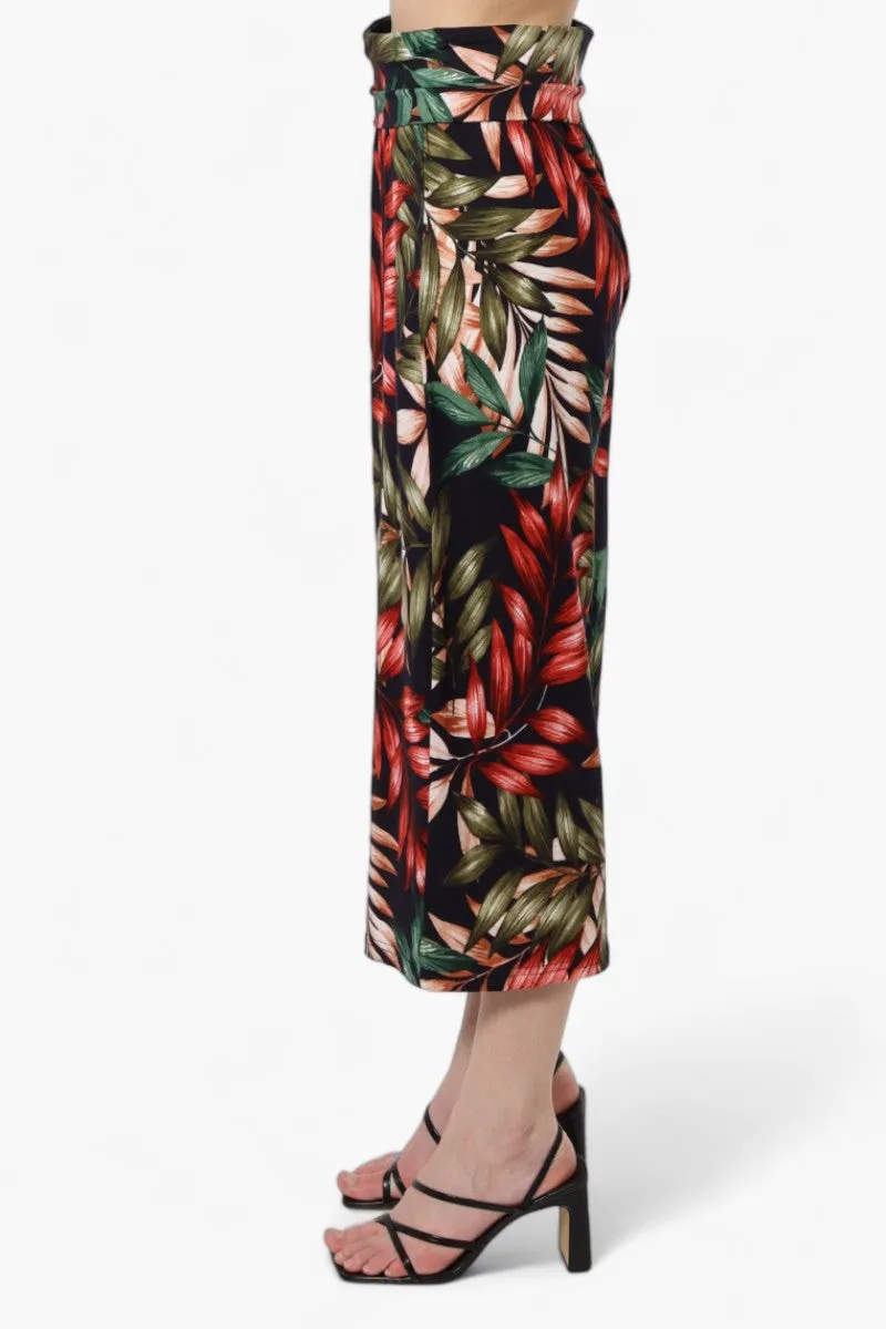 International INC Company Floral Culottes Pants - Navy