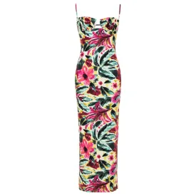 Isla Floral Petal Long Slip Dress